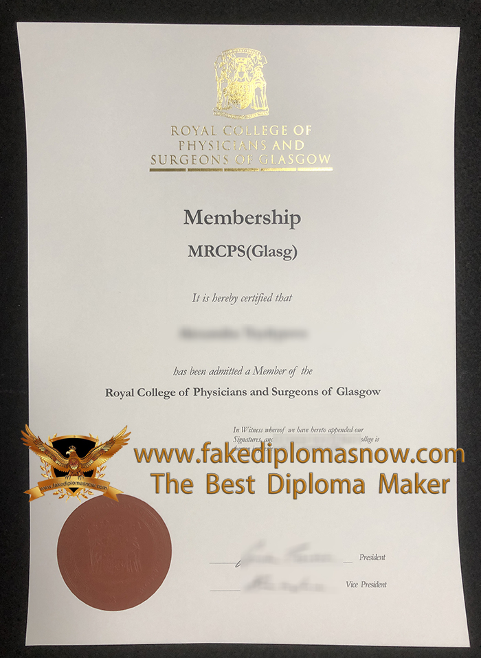 MRCPS (Glasgow) Membership Certificate MRCPS (Glasgow) Membership Certificate