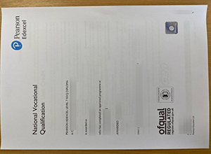 Pearson edexcel 7 NVQ diploma certificate