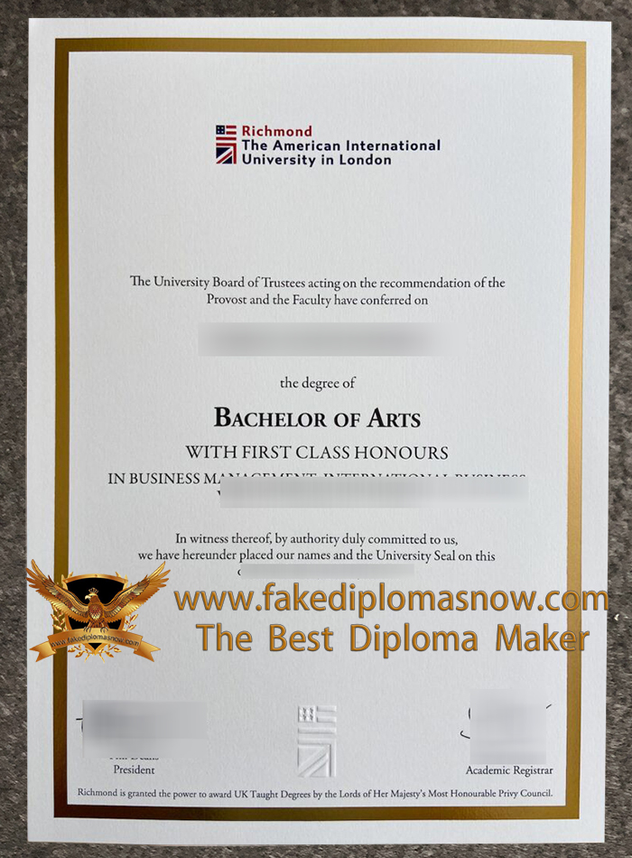 Richmond American University London degree