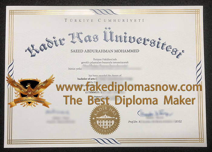 Kadir Has Üniversitesi diploma Kadir Has Üniversitesi diploma