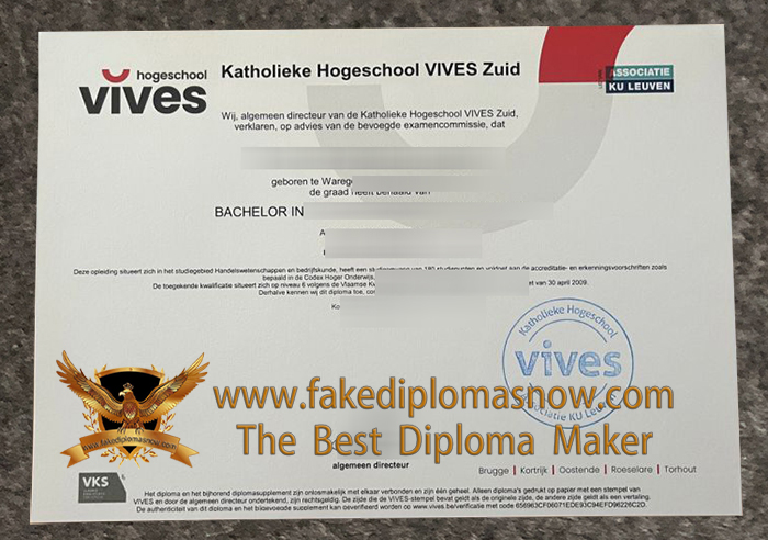 Hogeschool VIVES diploma Hogeschool VIVES diploma