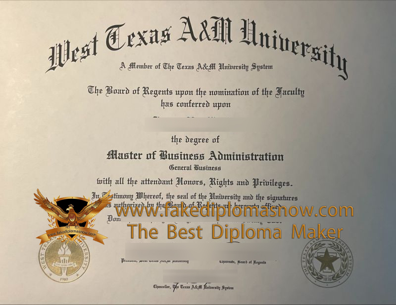 West Texas A&M University diploma West Texas A&M University diploma
