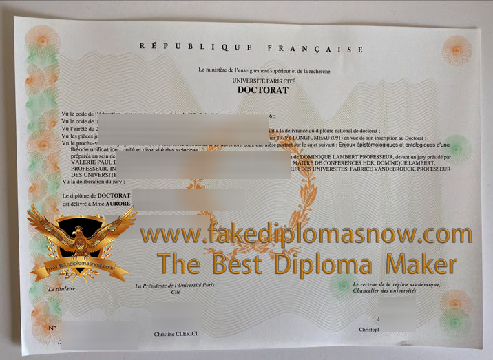 Paris Cité University diploma Paris Cité University diploma