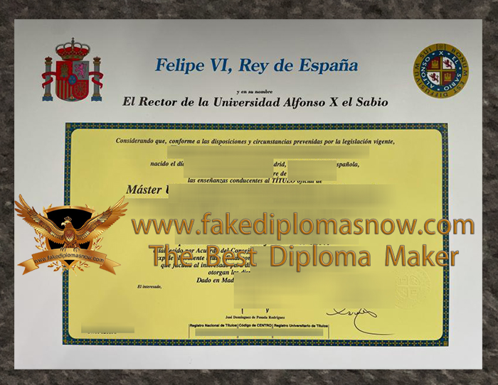 Alfonso X El Sabio University diploma Alfonso X El Sabio University diploma