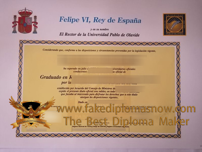 Universidad Pablo de Olavide diploma Universidad Pablo de Olavide diploma