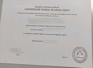 Universidade Federal de Minas Gerais (UFMG) diploma certificate