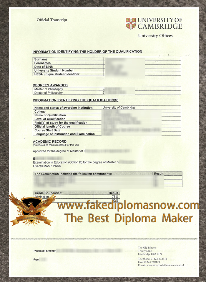 University Of Cambridge Transcript University Of Cambridge Transcript