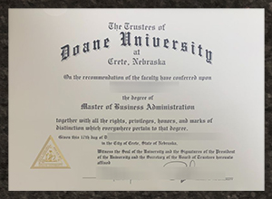 Doane University degree certificate