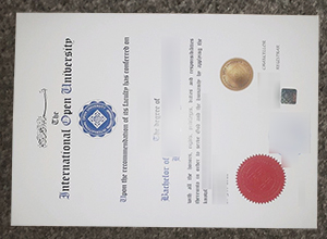 International Open University degree certificate