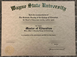 Wayne State University diploma sample