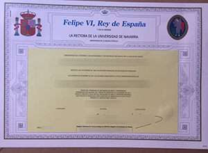 Universidad de Navarra diploma sample