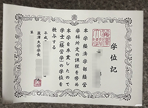 Reitaku University degree certificate