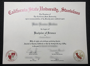 Stanislaus State Diploma sample