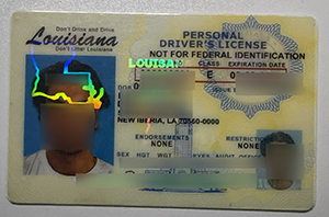 Louisiana fake ID Drving License sample