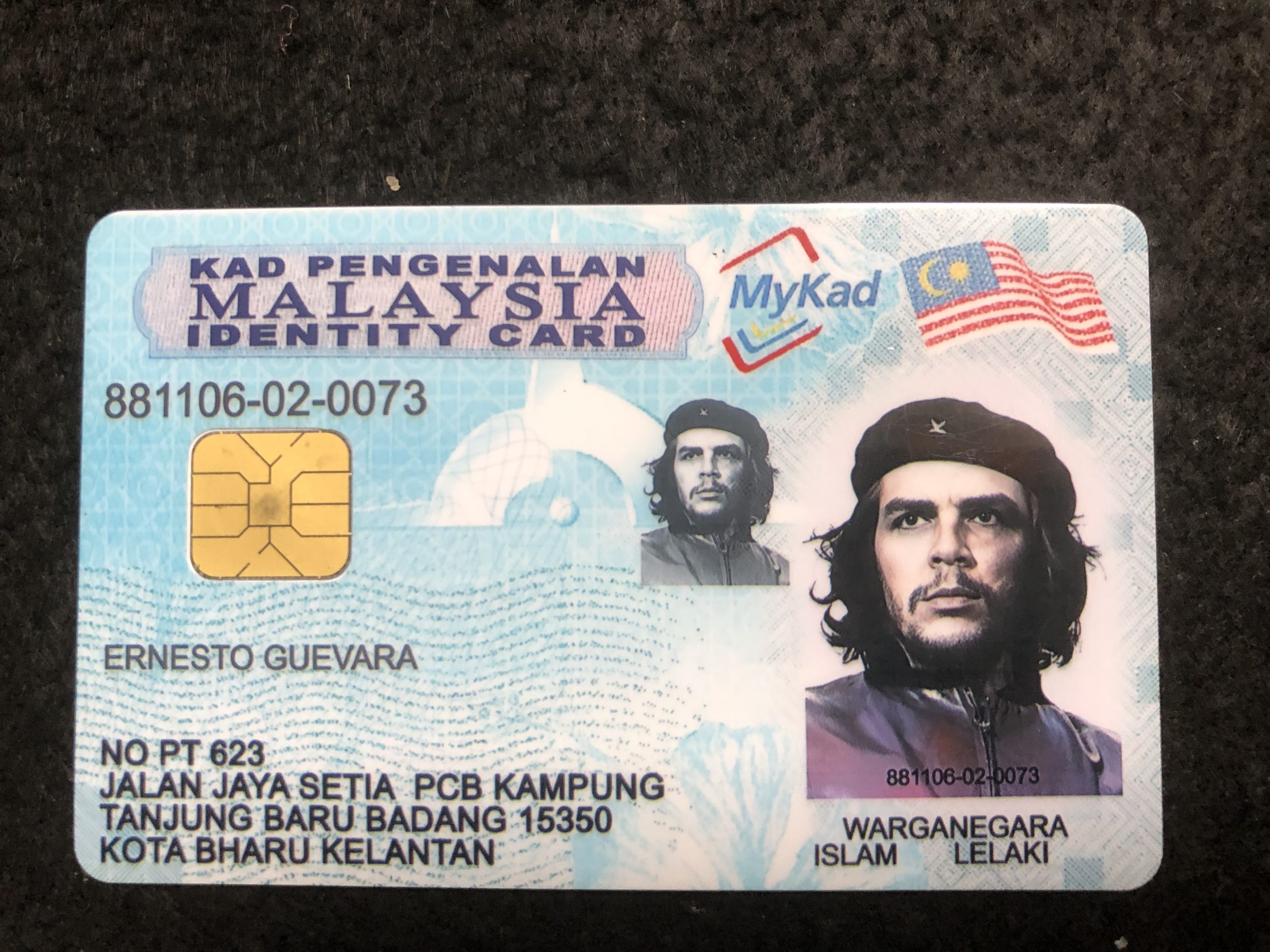 MyKad, Malaysian identity card sample