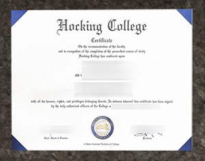 Hocking College diploma sample