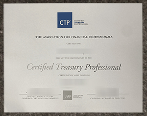 Certified Treasury Professional certificate