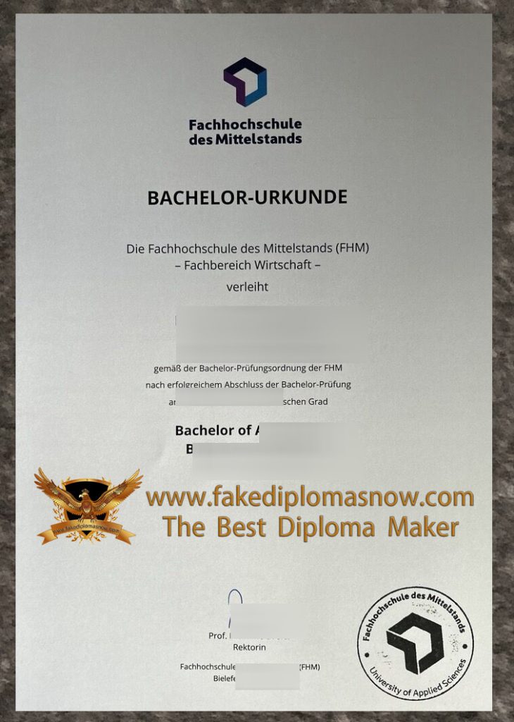 Fachhochschule des Mittelstands Urkunde