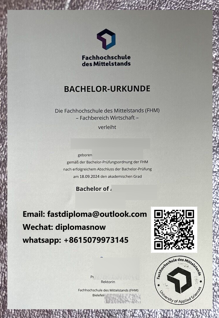 Fachhochschule des Mittelstands Urkunde