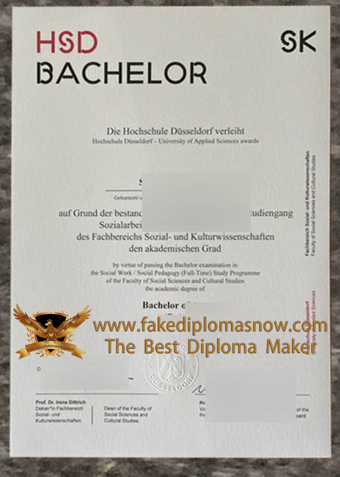 Hochschule Düsseldorf Urkunde sample