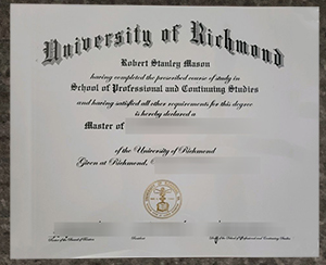 University of Richmond diploma