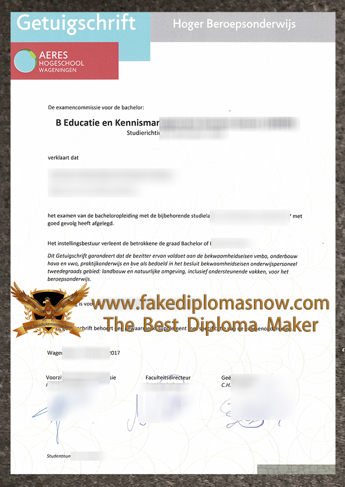 Aeres Hogeschool diploma