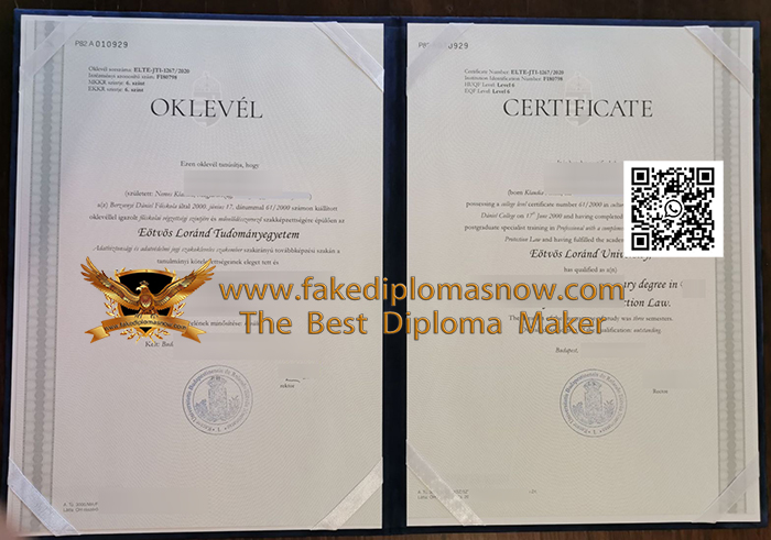 Eötvös Loránd University diploma