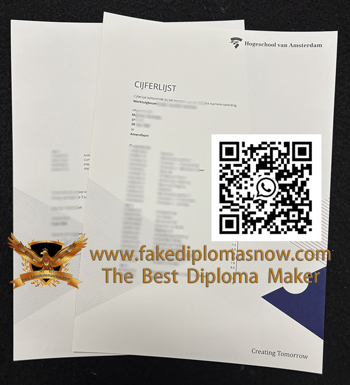 Hogeschool van Amsterdam Cijferlijst