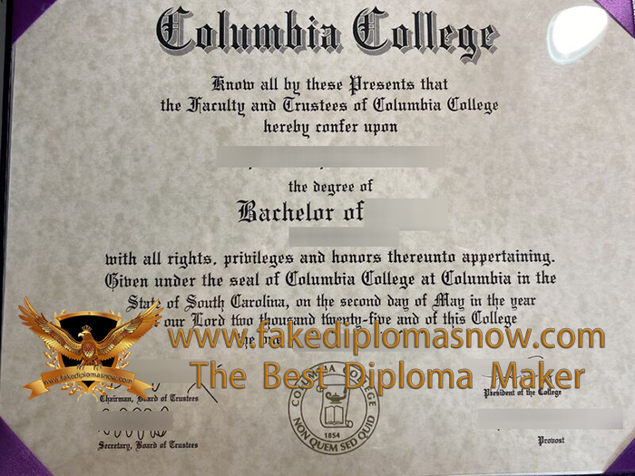Columbia College diploma