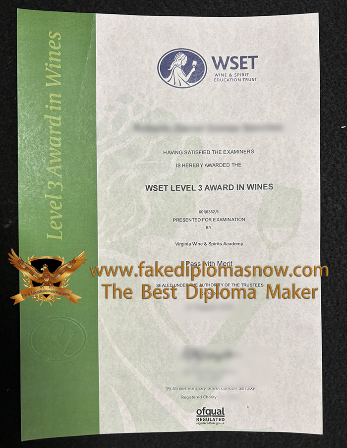 Wine Spirit Education Trust certificate