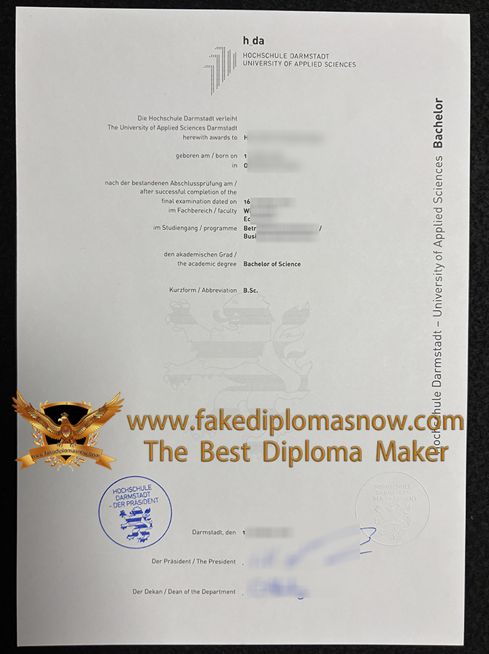 Hochschule Darmstadt Urkunde