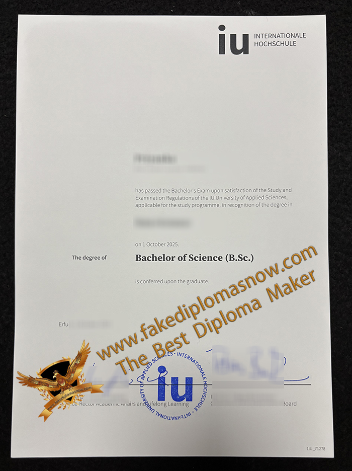 IU Internationale Hochschule urkunde 