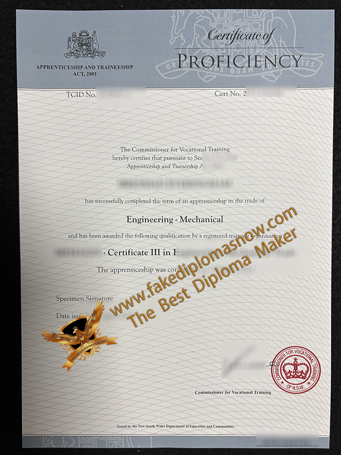 Australia proficiency certificate