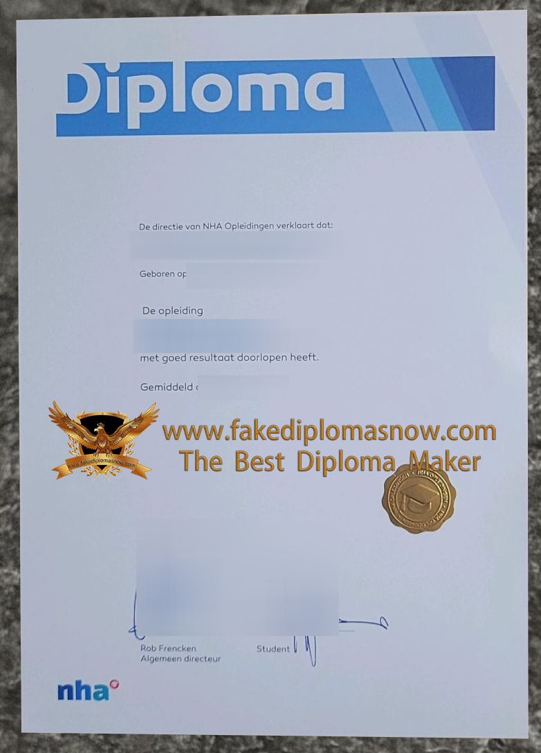 NHA Opleidingen diploma sample