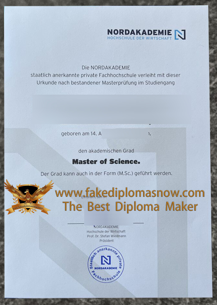 Nordakademie Hochschule der Wirtschaft urkunde， Nordakademie Hochschule der Wirtschaft diploma
