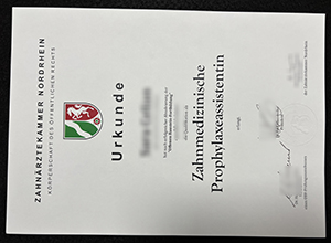 Zahnärztekammer Nordrhein Urkunde
