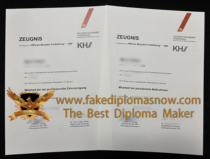 Zahnärztekammer Nordrhein Zeugnis