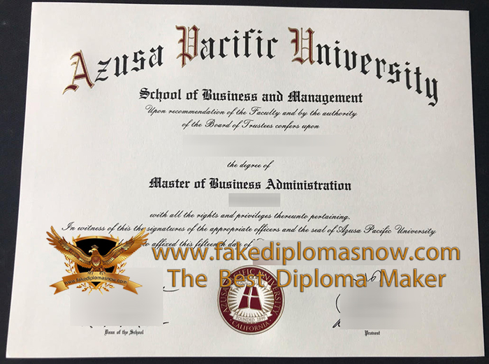 Azusa Pacific University diploma