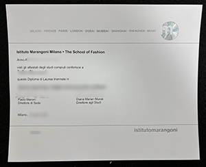 Istituto Marangoni Milano diploma sample