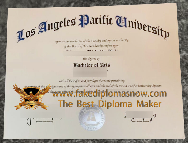 Los Angeles Pacific Univeristy diploma