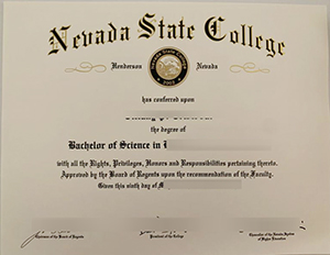 Nevada State University diploma sample