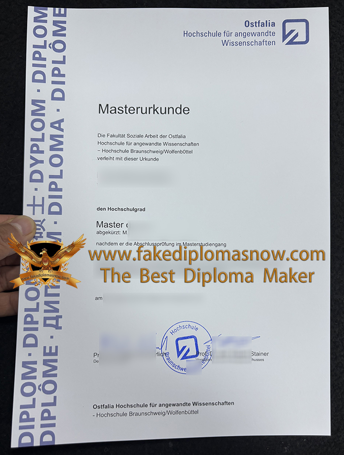 Ostfalia Hochschule für angewandte Wissenschaften Master Urkunde