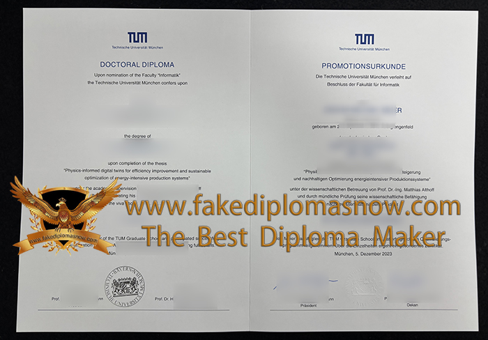 Technical University of Munich Doctoral diploma, TUM Urkunde