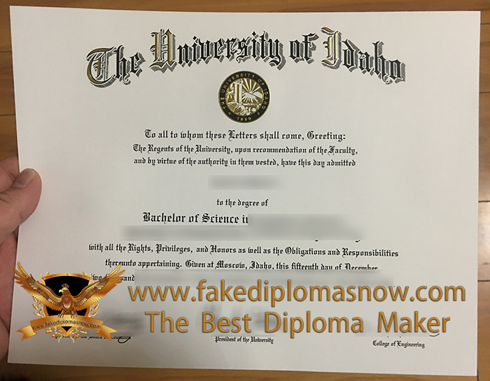 University of Idaho diploma