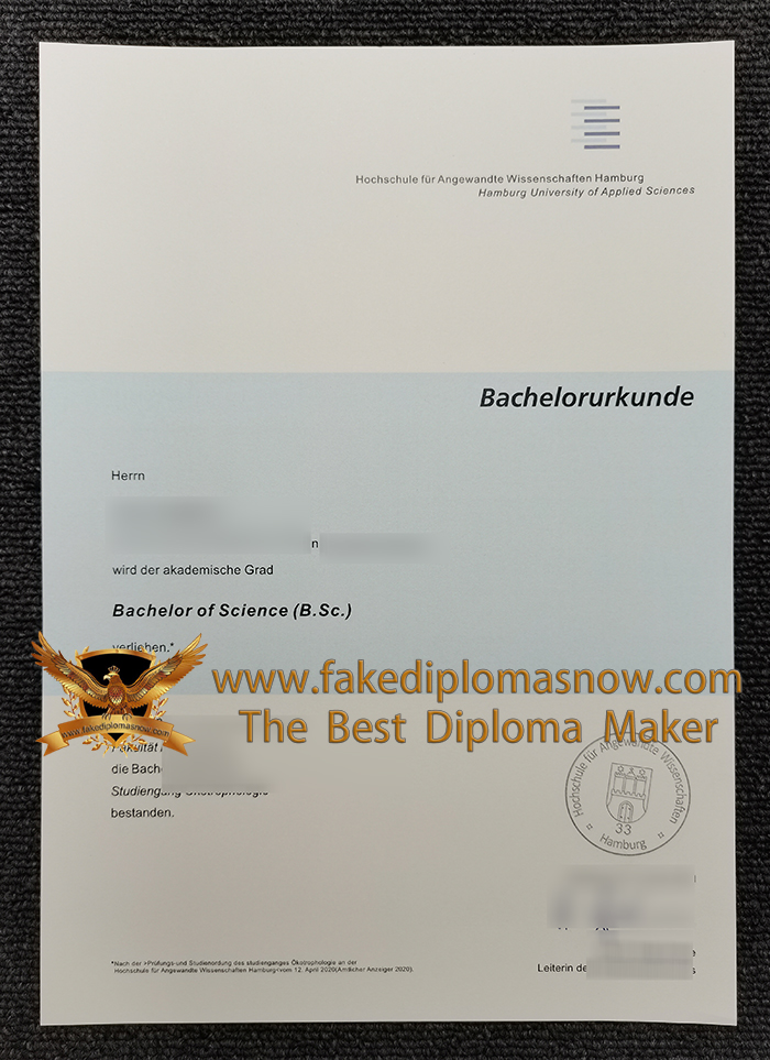 HAW Hamburg Urkunde HAW Hamburg Urkunde