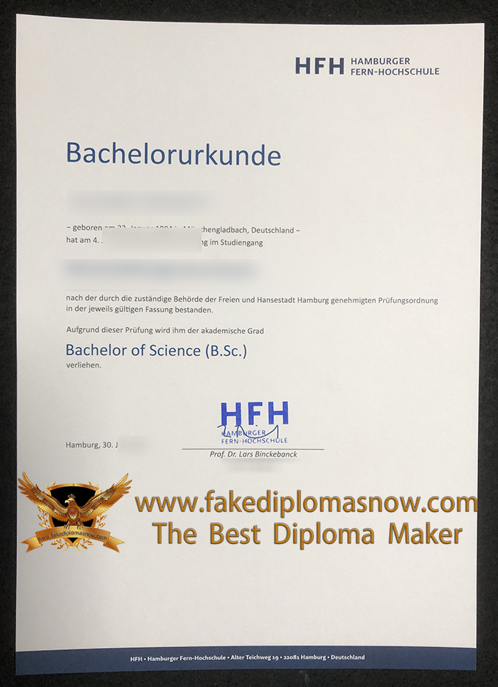 Hamburger Fern-Hochschule Urkunde Hamburger Fern-Hochschule Urkunde