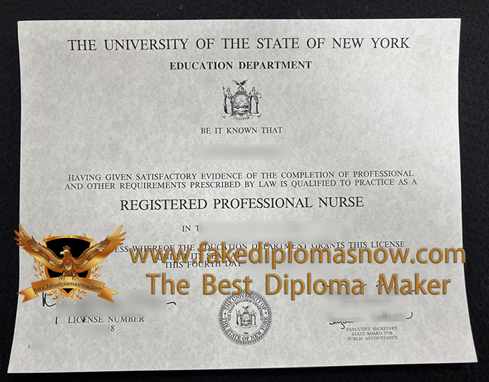 New York State Registered Professional Nurse Certificate