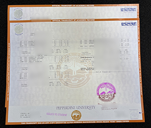Pepperdine University transcript sample 2026