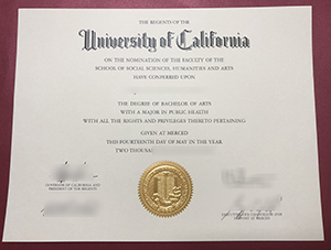 UC Merced degree certificate sample 2026