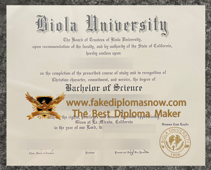 Biola University diploma